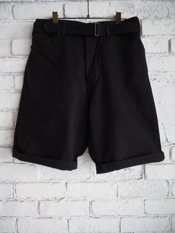 ベルテッドデニムショーツ[ブラック]