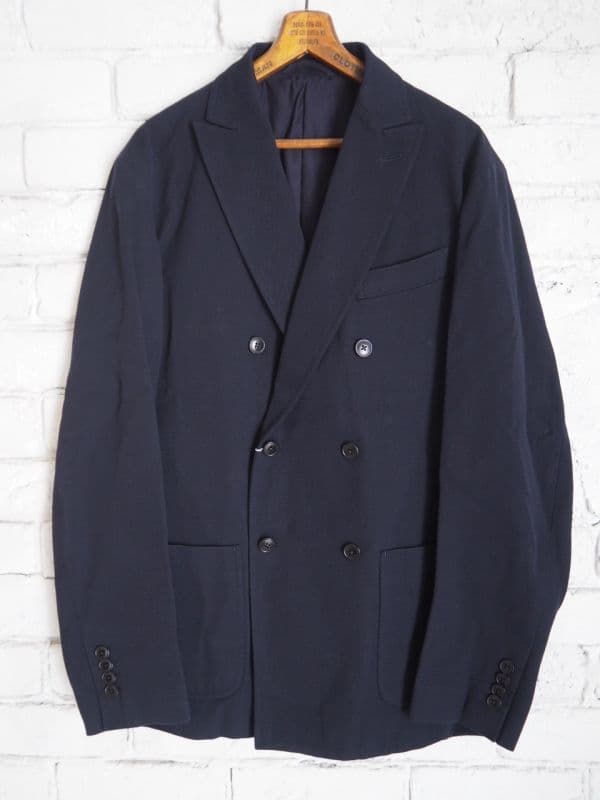 ウールナイロンダブルジャケット[ネイビー]