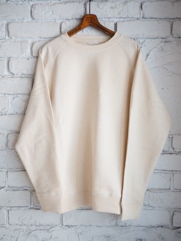 インレイ起毛長袖クルー[ECRU]