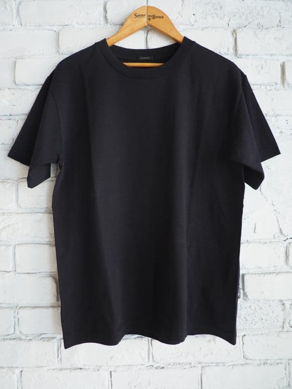 コモリ 空紡天竺半袖Tシャツ（V01-05008）[ブラック]