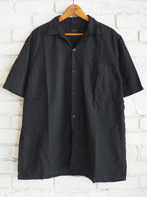ベタシャンショートスリーブオープンカラーシャツ[ブラック]
