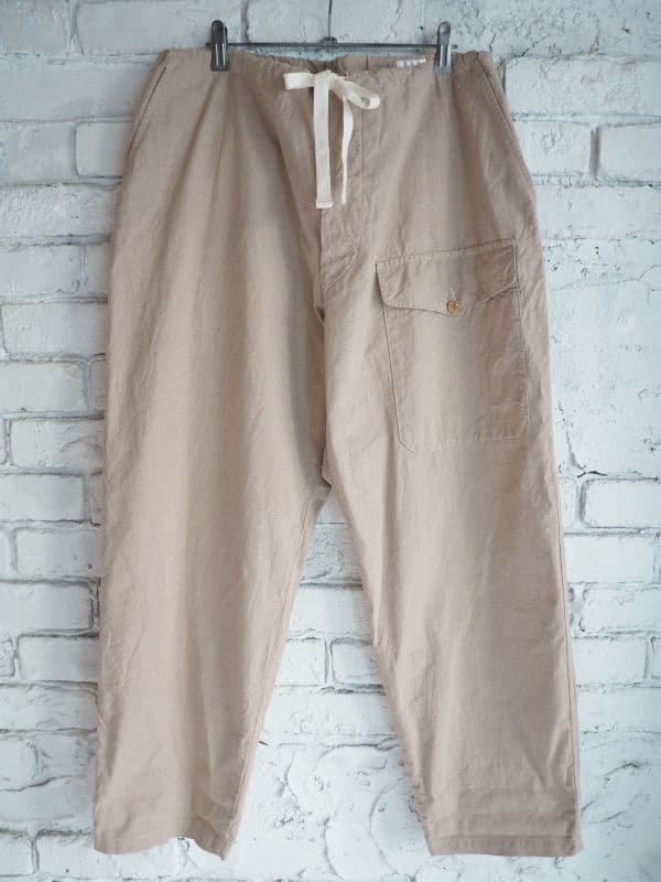 COMOLI(コモリ) /シルクコットンドローストリングパンツ-FADE BLACK-(D01-03019)