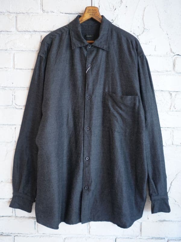 ウールシルクシャツ[チャコール]