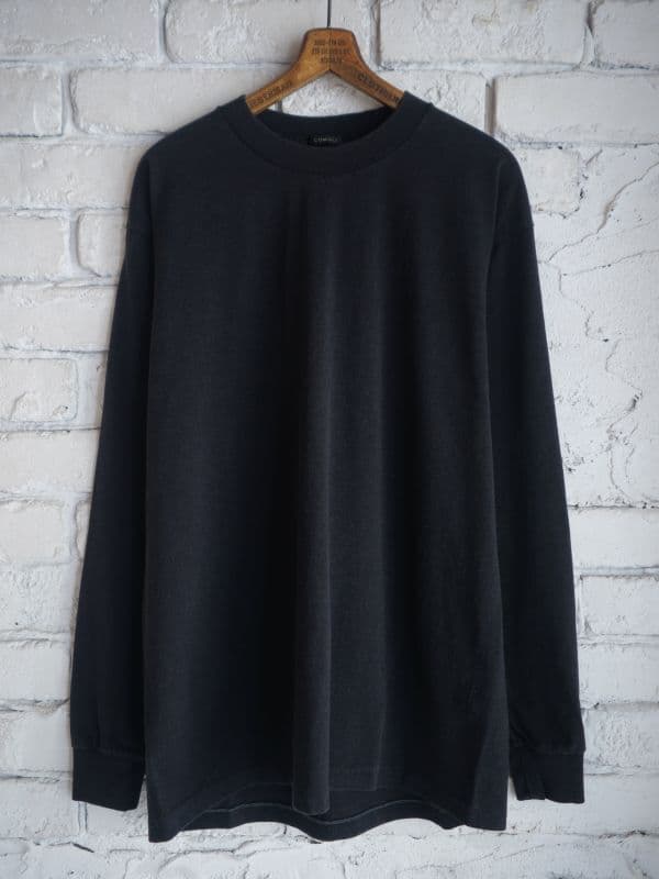 空紡天竺長袖クルー[チャコール]