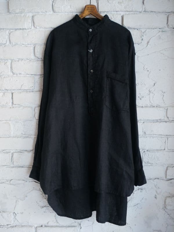 リネン ダブルクロス プルオーバーシャツ