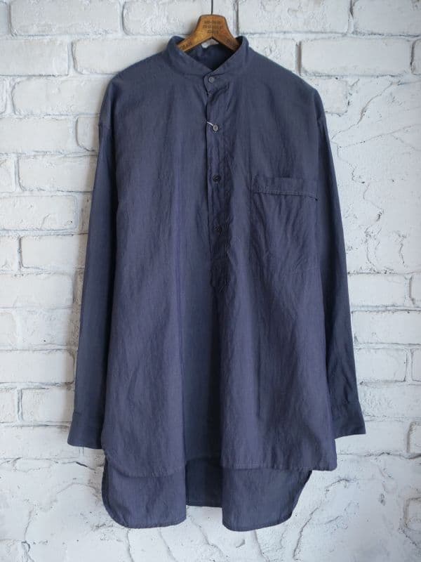 コットンシルクプルオーバーシャツ[ネイビー]