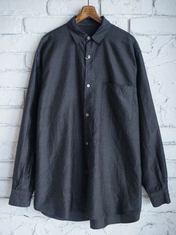 杢シルクシャツ[チャコール]