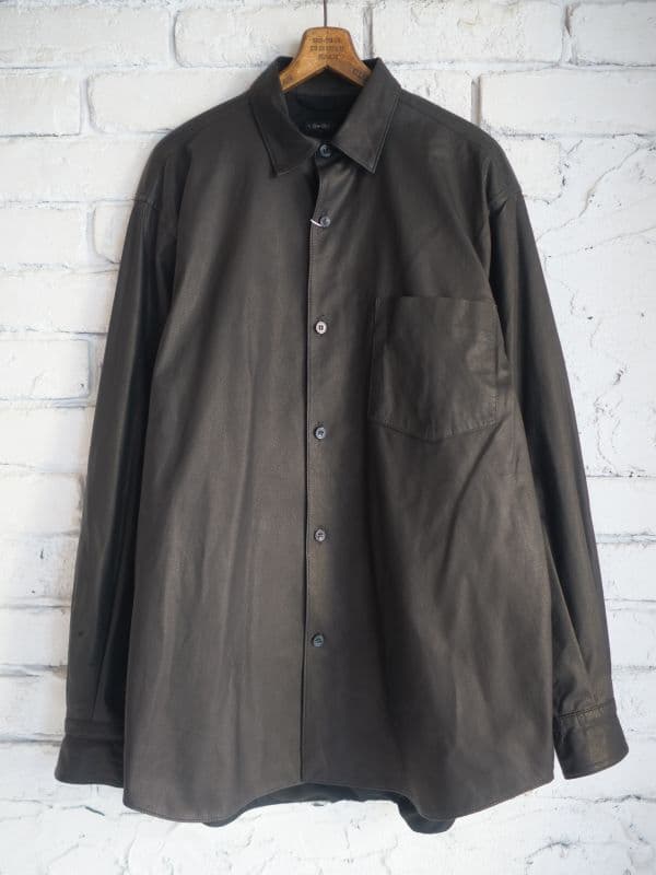 レザーコモリシャツ (U03-01010)[ブラック]