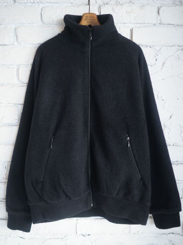 コモリ ウールフリース ジップアップジャケット (U03-05012)[ブラック]