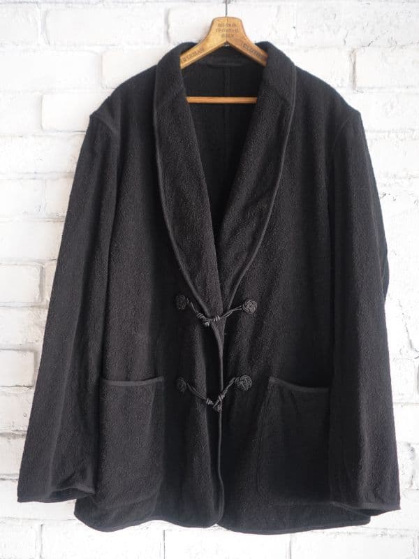 シルクパイルスモーキングジャケット(V01‐01009)[ブラック]