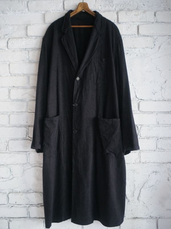 コモリ シルクネップ ワークコート(V01-04006)[ブラック]