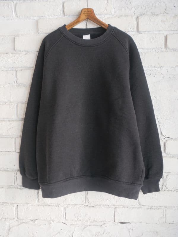 コモリ コットン吊裏毛クルーネック (X01-05002)[フェードブラック]