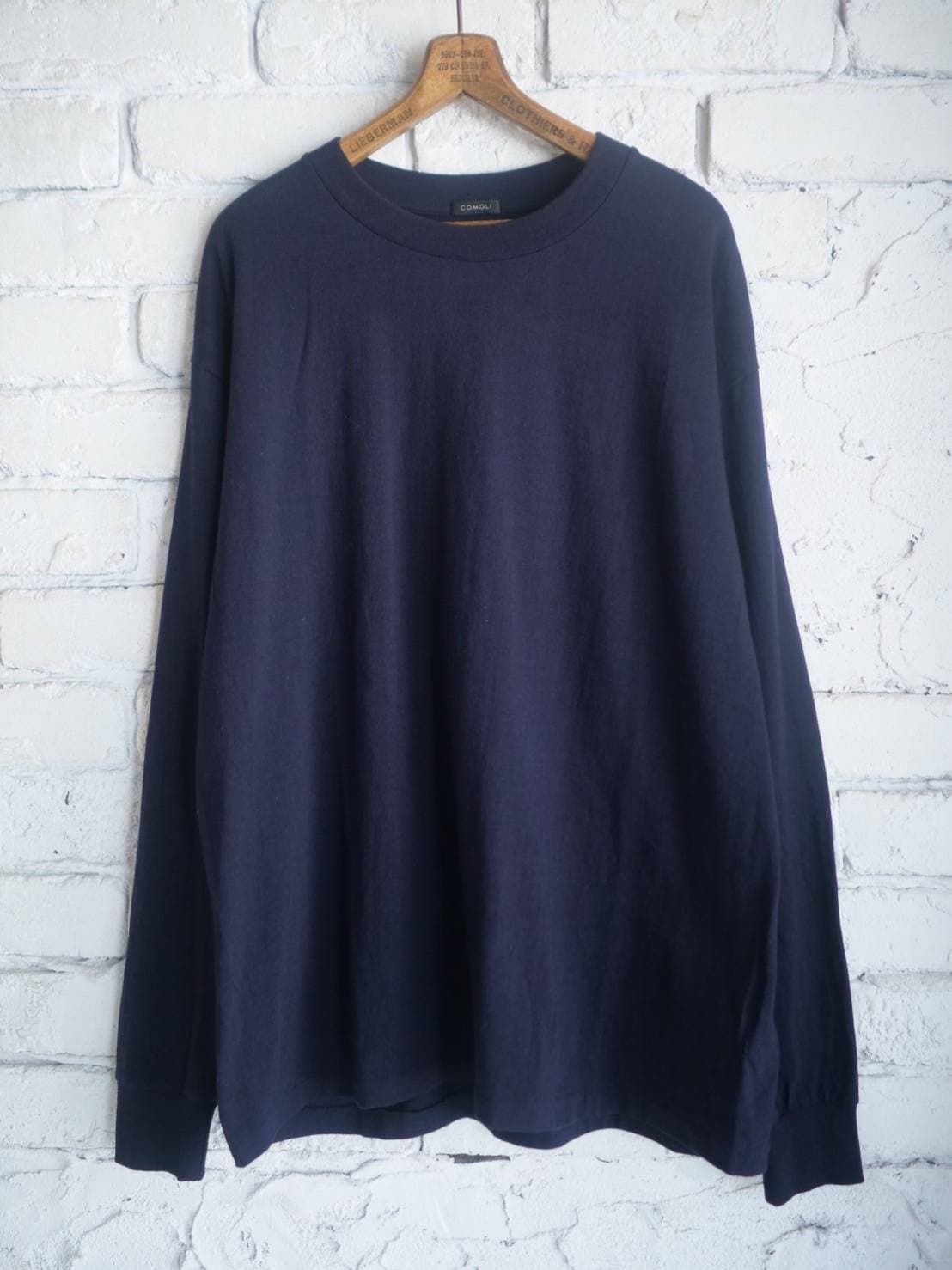 コモリ 空紡天竺 長袖Tシャツ (X01-05008)[ネイビー]