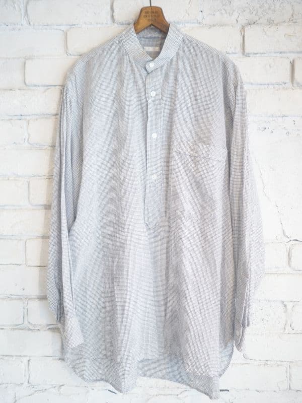 コモリ KADHIコットンプルオーバーシャツ (X01-02012)[チェック]