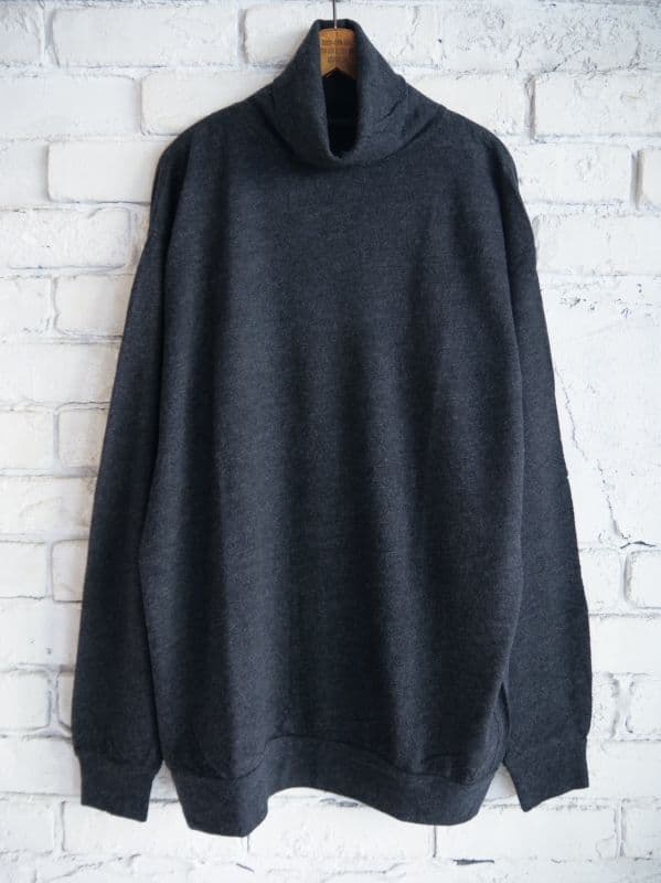 ウール天竺 長袖タートルネック