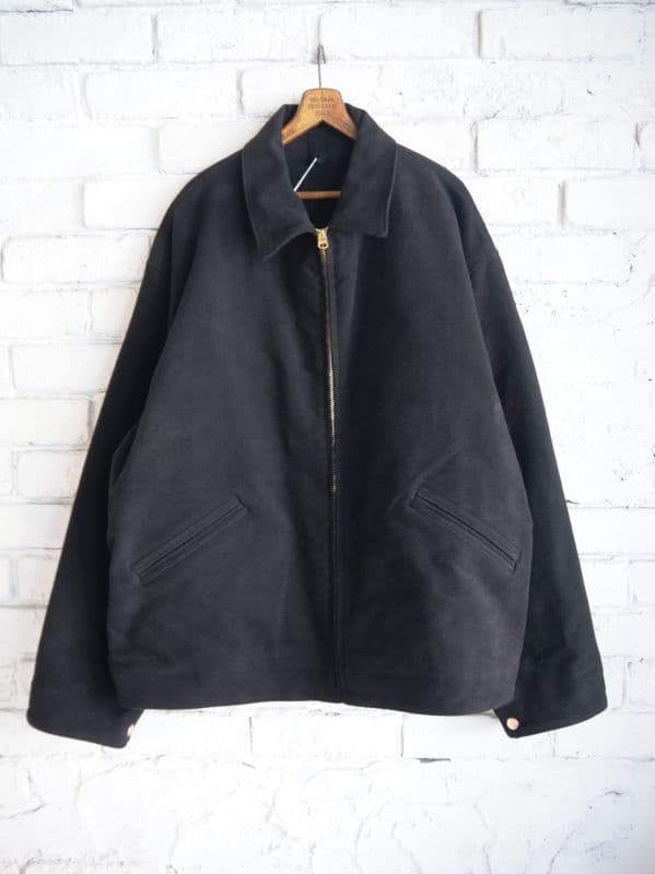 モールスキン ジップショートジャケット(Y03-01020)[ブラック]