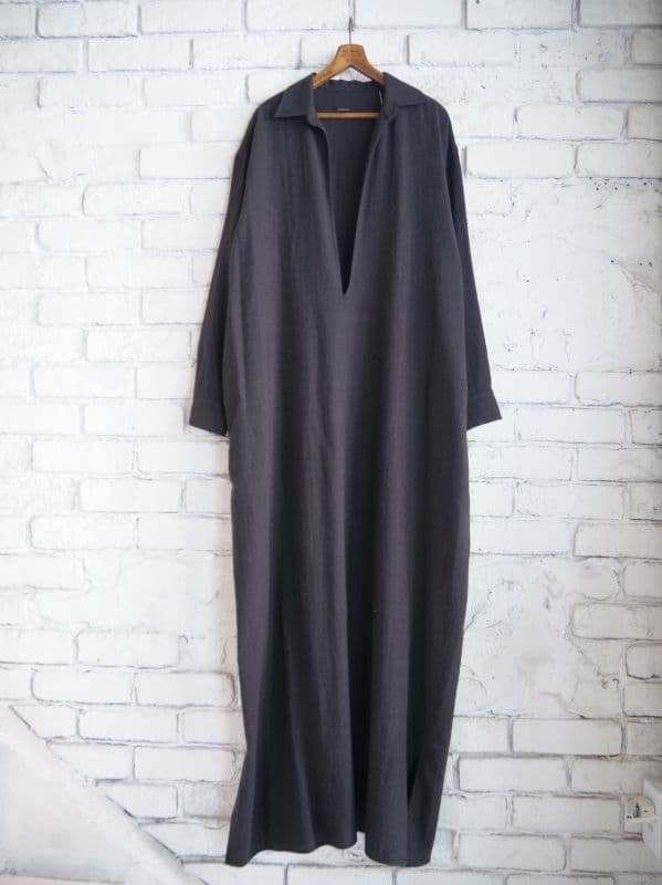 ウールビエラワンピース(Y03-02012)[チャコール]