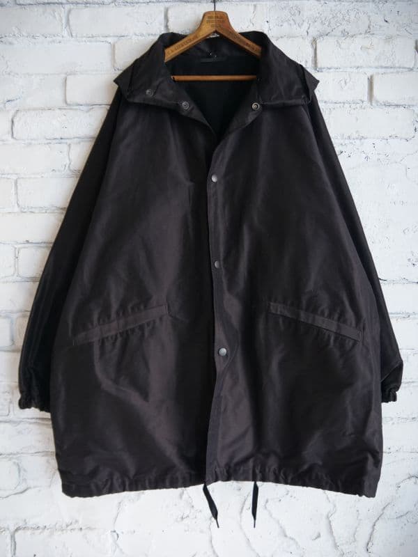 コモリ コットンシルクフーデッドコート (Y03-04019)[ブラウン]