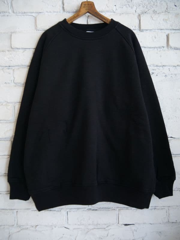 コモリ コットン吊裏毛クルーネック (Y03-05002)[ブラック]