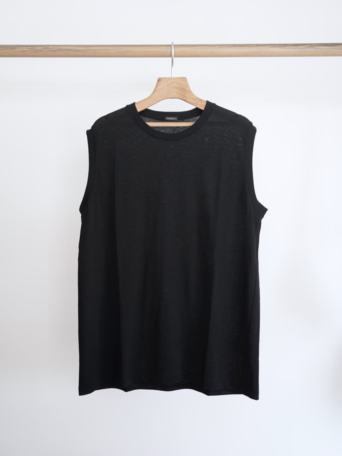 COMOLI コットン メッシュ ノースリーブ
