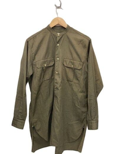 20AW/ヨリ杢オープンカラーシャツ/1/コットン/KHK/無地/S03-02005