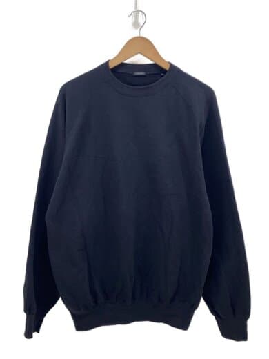 LWコットン裏毛 クルーネック/スウェット/3/ウール/BLK/D01-05017