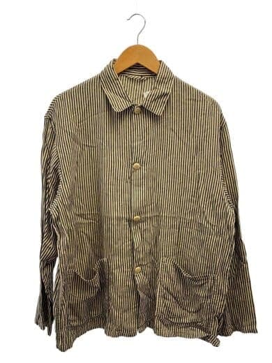 長袖シャツ/2/コットン/BEG/ストライプ/V01-01024/22SS/ストライプワークジャケット//