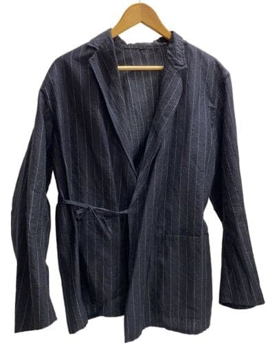 テーラードジャケット/2/ウール/ブラック/ストライプ/N03-01004