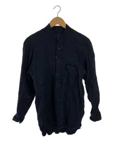 長袖シャツ/3/ウール/NVY/無地/Q03-02004//