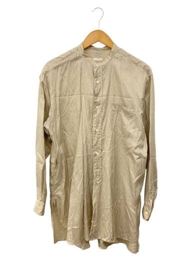 18ss/バンドシルクシャツ/3/コットン/CRM/ストライプ/m01-02004