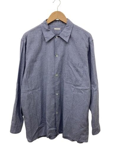 コットンカシミアオープンカラーシャツ/3/コットン/ブルー/22AW/W03-02006