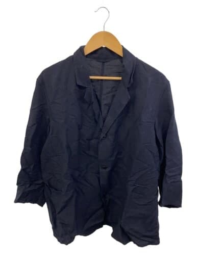 ヴィスコースリネンジャケット/テーラードジャケット/1/リネン/NVY/R01-01008/無地