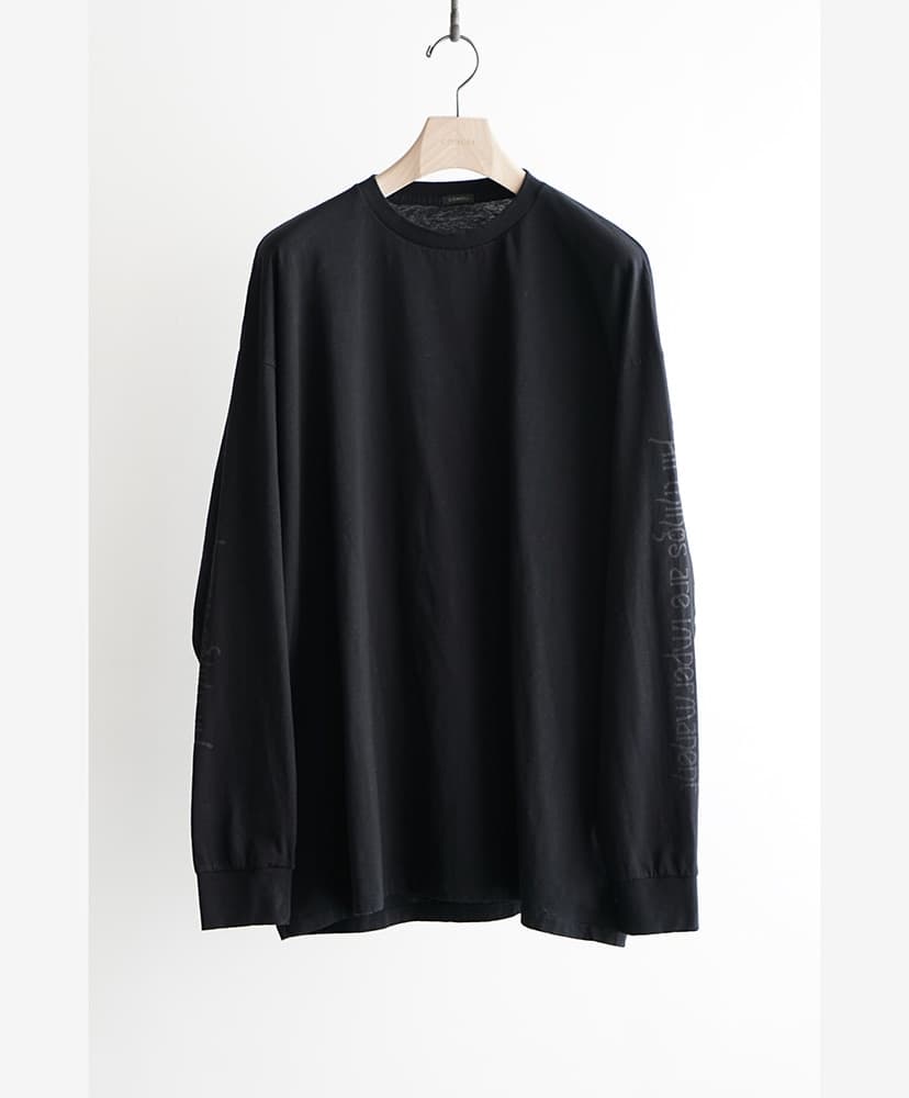 コットンカシミヤ 長袖Tシャツ(2(MEN)　Black/ブラック): COMOLI