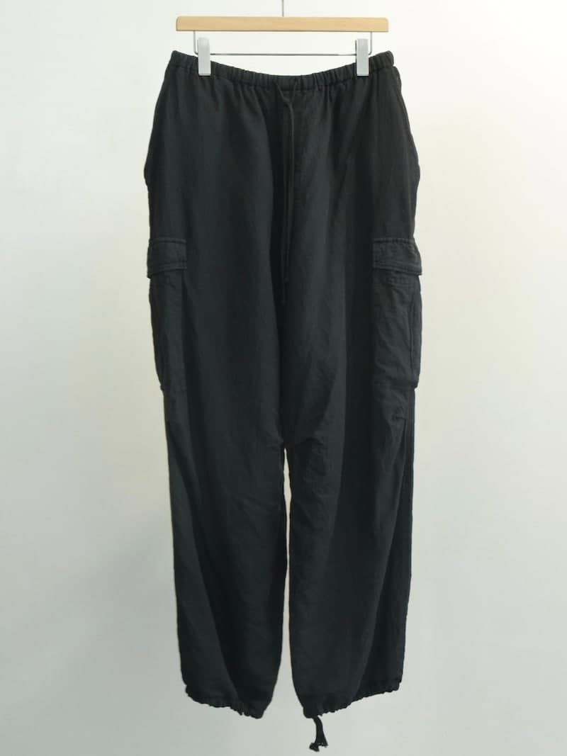 COMOLI(コモリ) /シルクコットン6Pパンツ-FADE BLACK-(D01-03011)