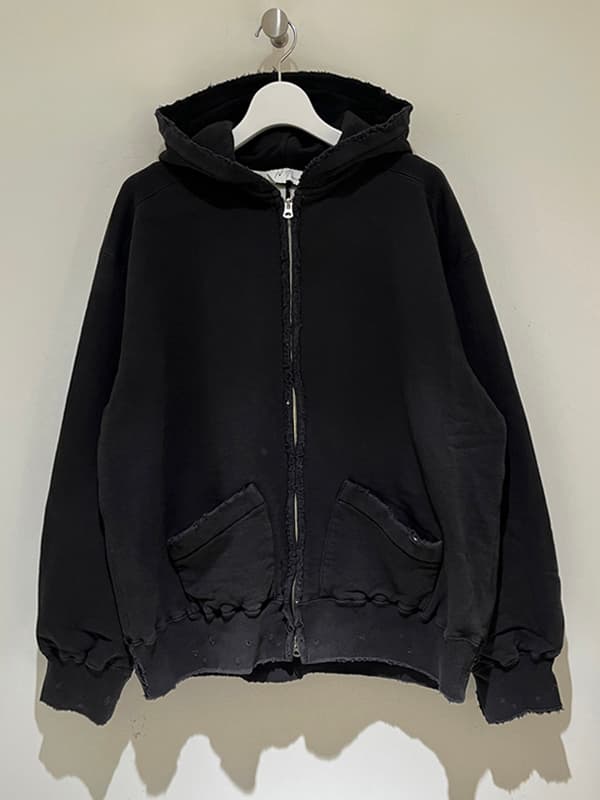 ZIP UP HOODIE(HEATHER WHITE)