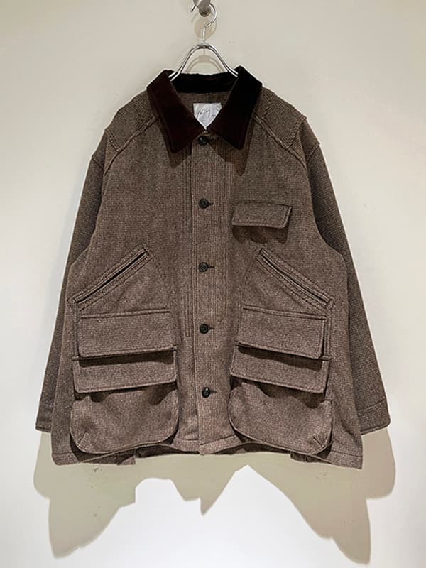 ANCELLM（アンセルム） Wool Blanket Hunting Jacket（ウールブランケット ハンティングジャケット） ベージュ