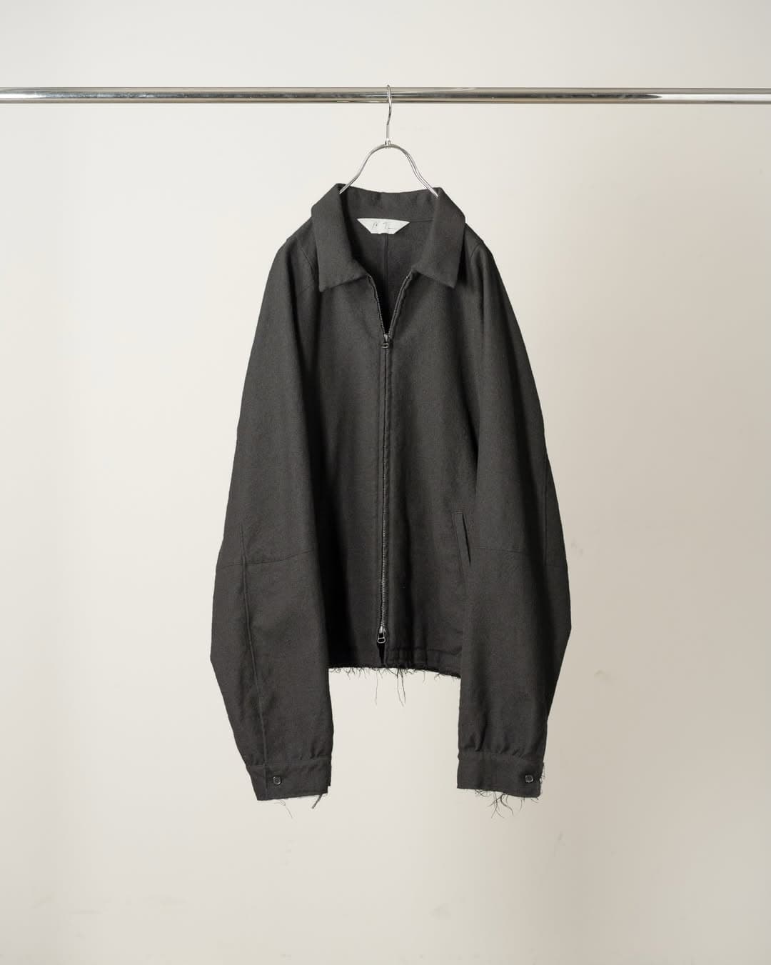 ANCELLM SHRINK WOOL ZIP-UP SHIRT JACKET