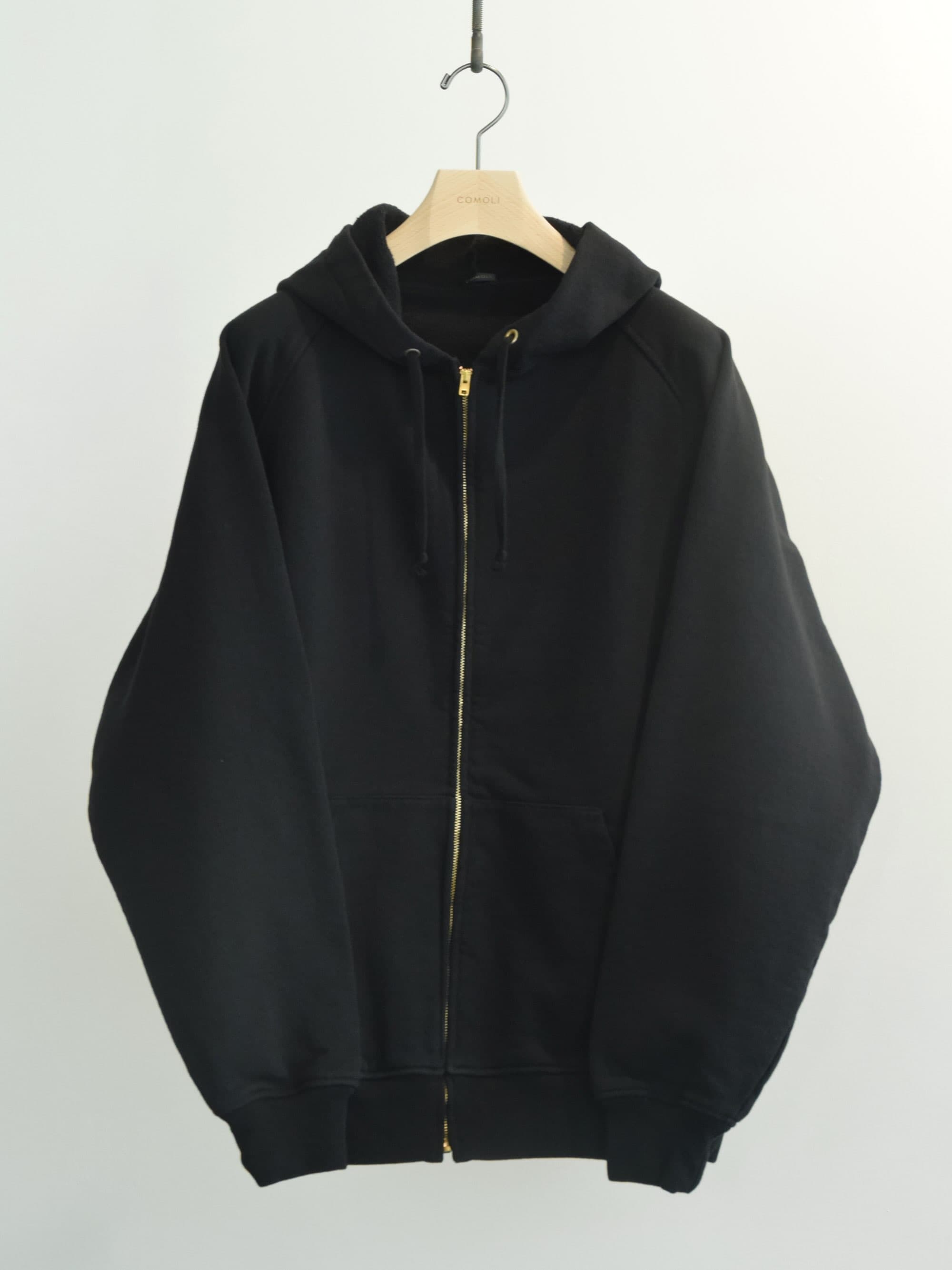 COMOLI コットン裏毛 ジップパーカ
