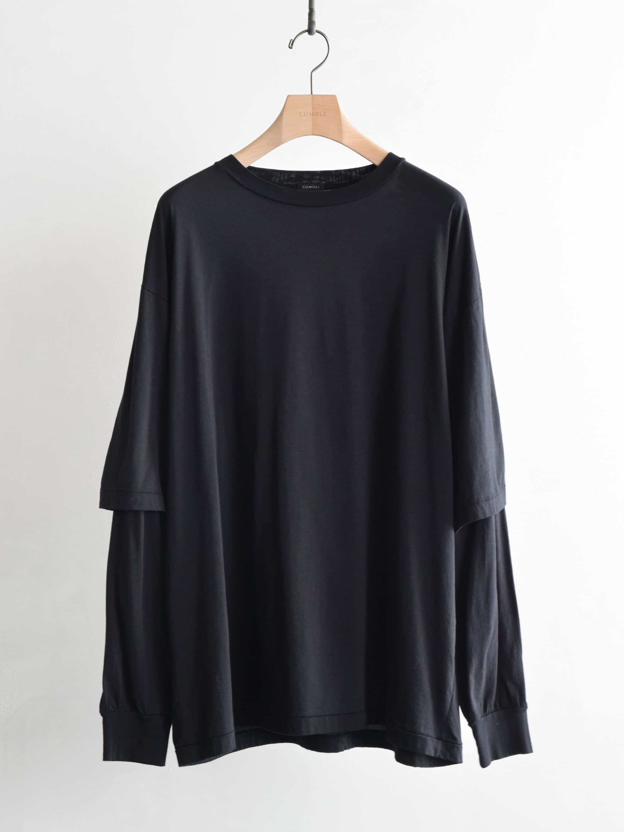 COMOLI THIN コットン レイヤードTシャツ
