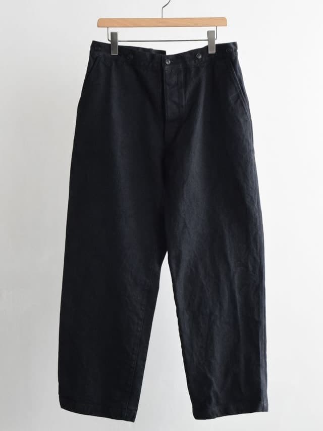 COMOLI ブラックデニム オーバーパンツ