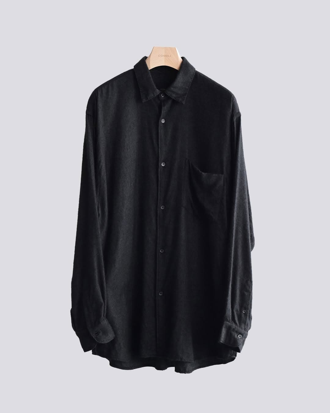 COMOLI カシミヤシルク 製品染 シャツ