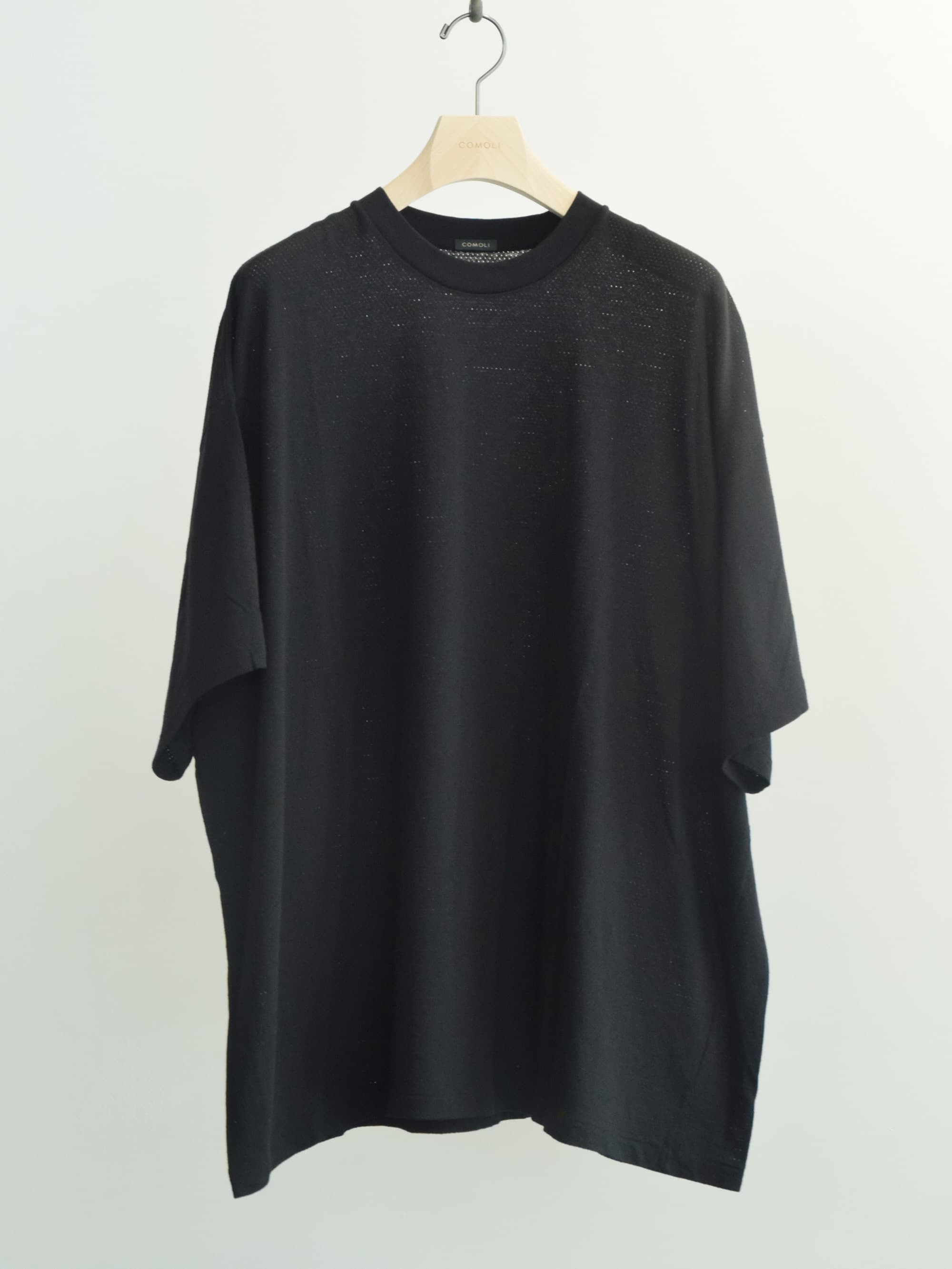 COMOLI コットンメッシュ 半袖Tシャツ