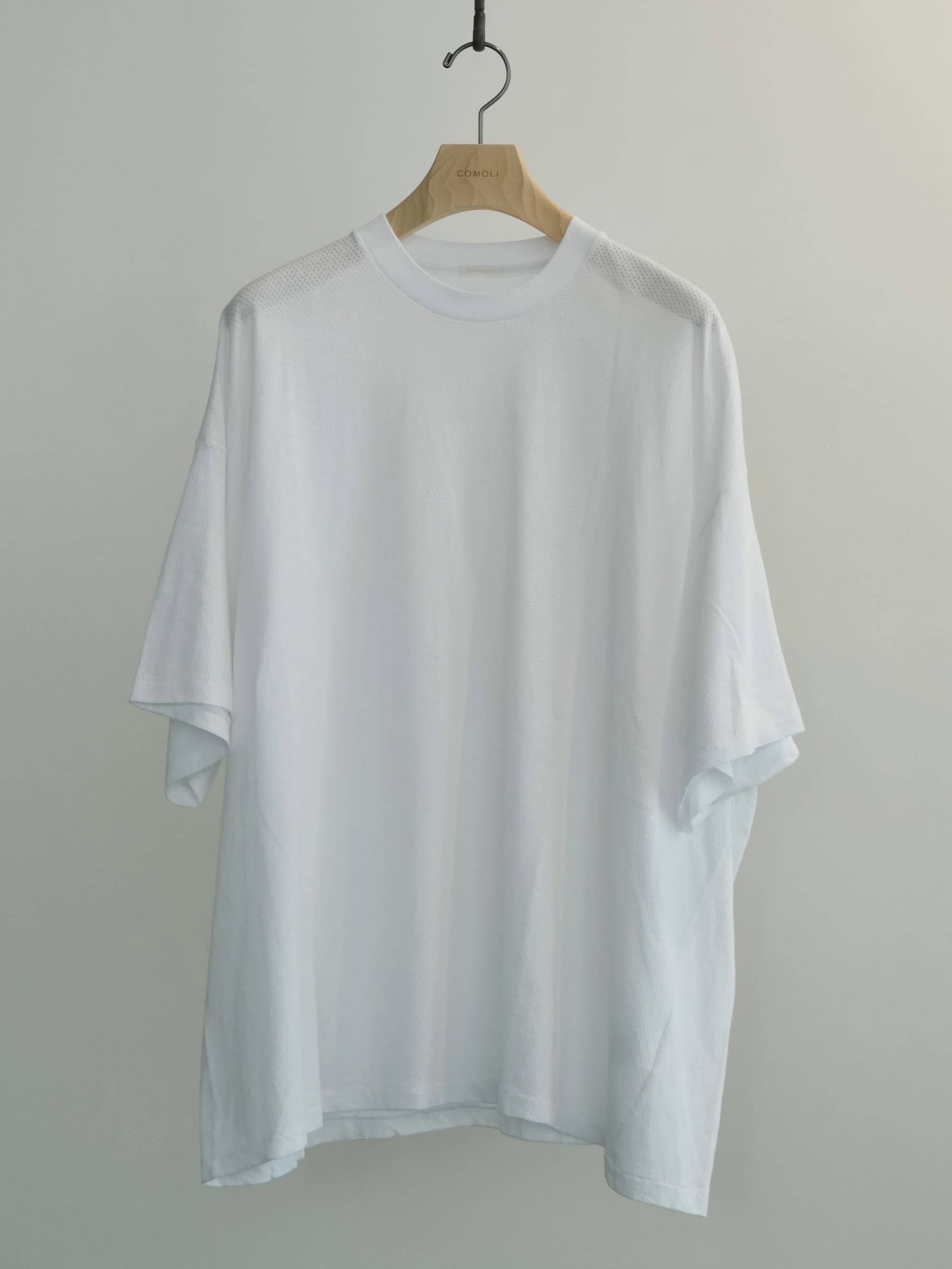 COMOLI コットンメッシュ 半袖Tシャツ