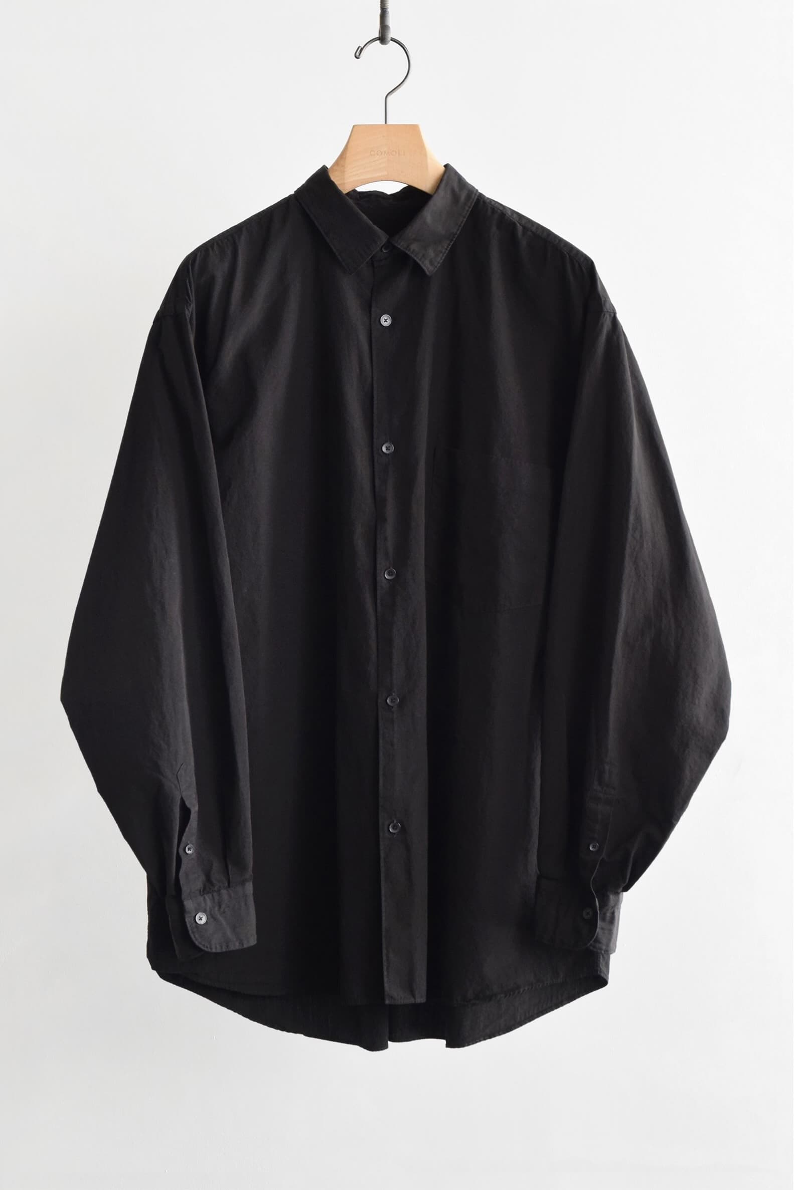 COMOLI ブラック コモリシャツ