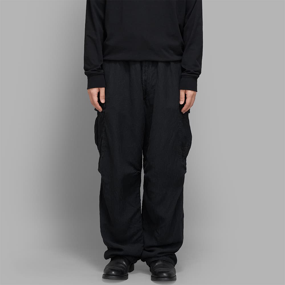 COMOLI(コモリ) /シルクコットン6Pパンツ-FADE BLACK-(D01-03011)