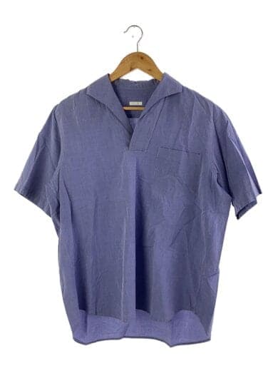 半袖スキッパーシャツ プルオーバー/1/コットン/BLU/K01-02012//