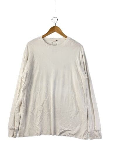 ダブルレイヤー/クルーロングスリーブ/長袖Tシャツ/3/コットン/WHT/無地//