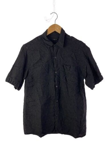 23SS/ウールシルクオープンカラーシャツ/半袖シャツ/1/ウール/BLK/X01-02019//