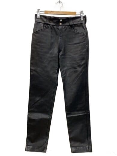 21AW/Leather Rider Pants/2/牛革/ブラック/無地/U03-03018