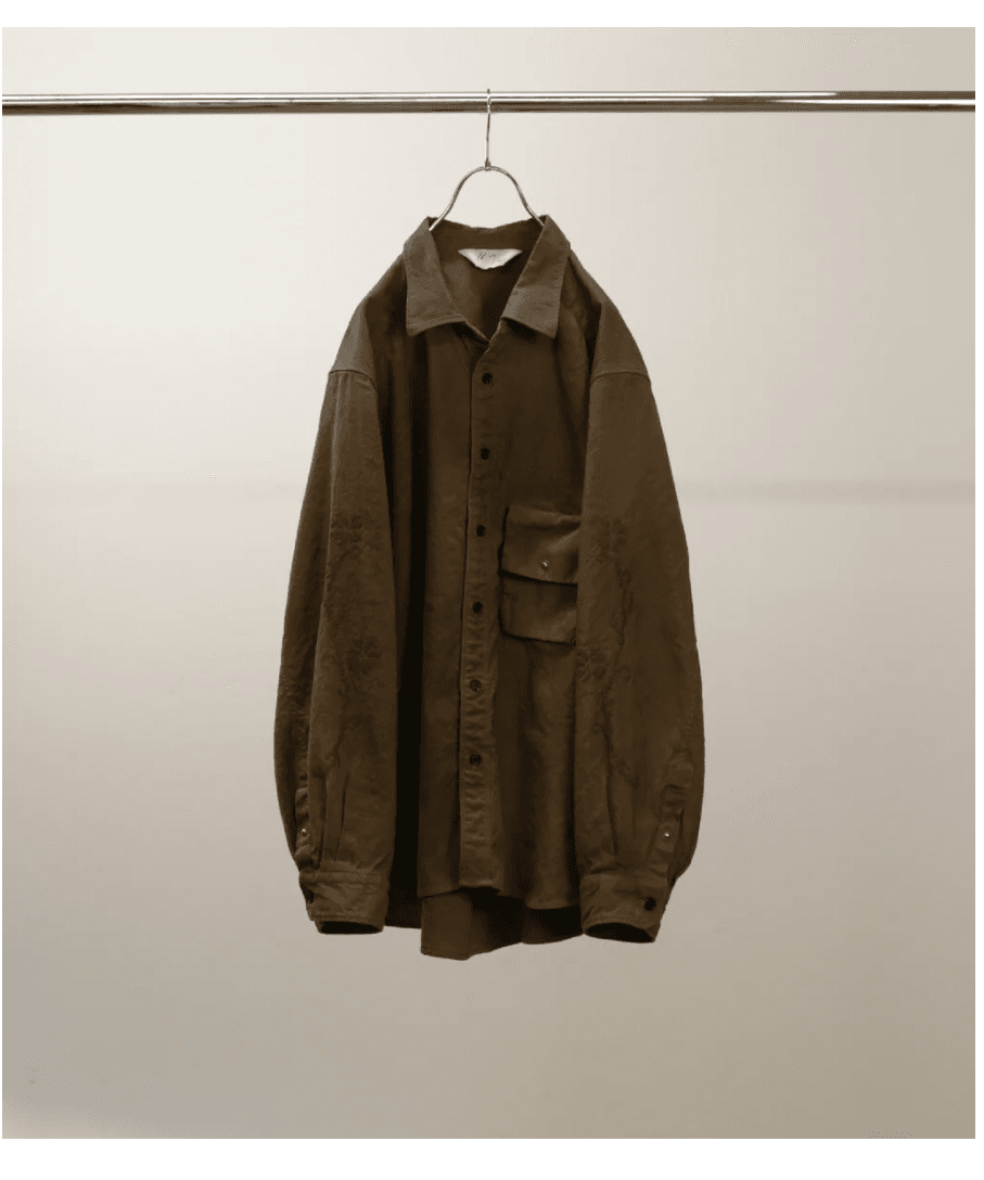 L/C NEP FLOWER EMBROIDERY OVER SHIRT